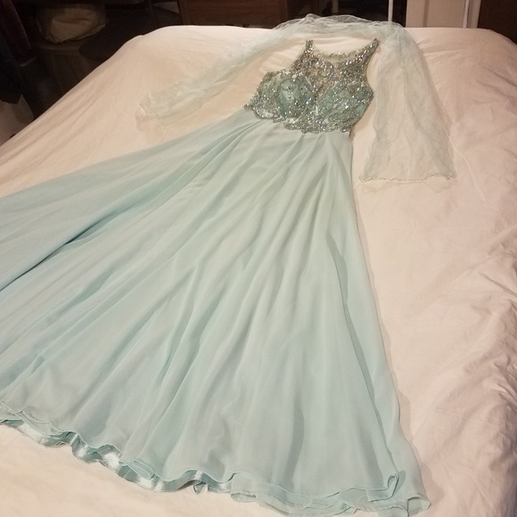 Aqua PromGirl Prom Dress Size Large - Picture 7 of 7